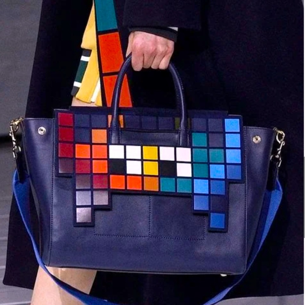 ANYA HINDMARCH Pixel Detail Space Invaders Handbag